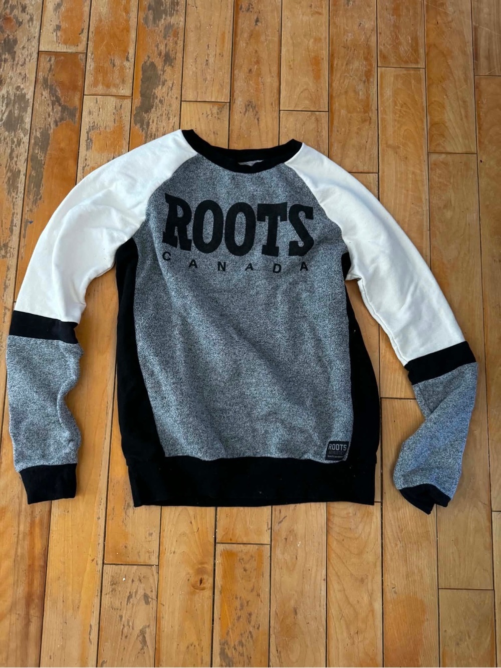 Roots Canada Colourblock Raglan Crewneck Sweatshirt Sweater Heritage Rustic - Picture 2 of 4